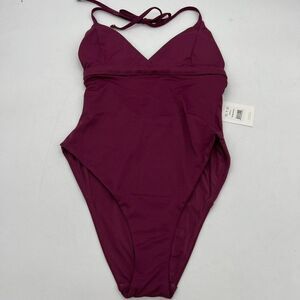 NWT Andie Swim The Lagos One Piece Swimsuit Flat Smooth Plum Size Medium M